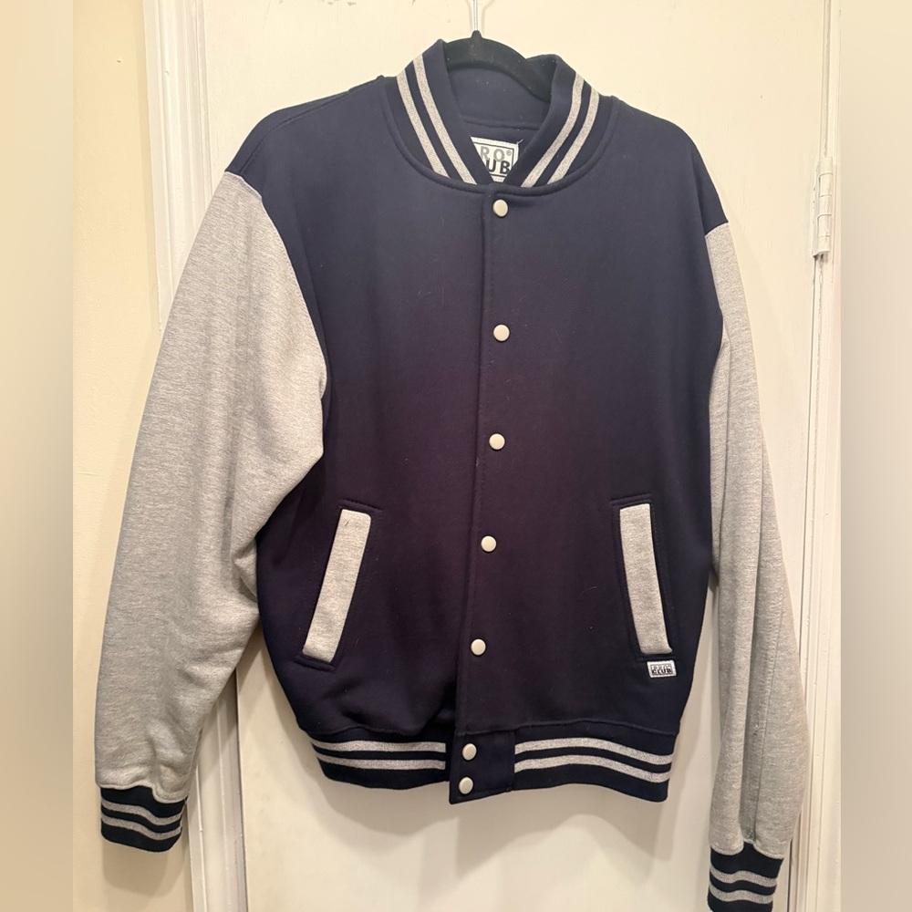 Navy and Gray Bomber Jacket